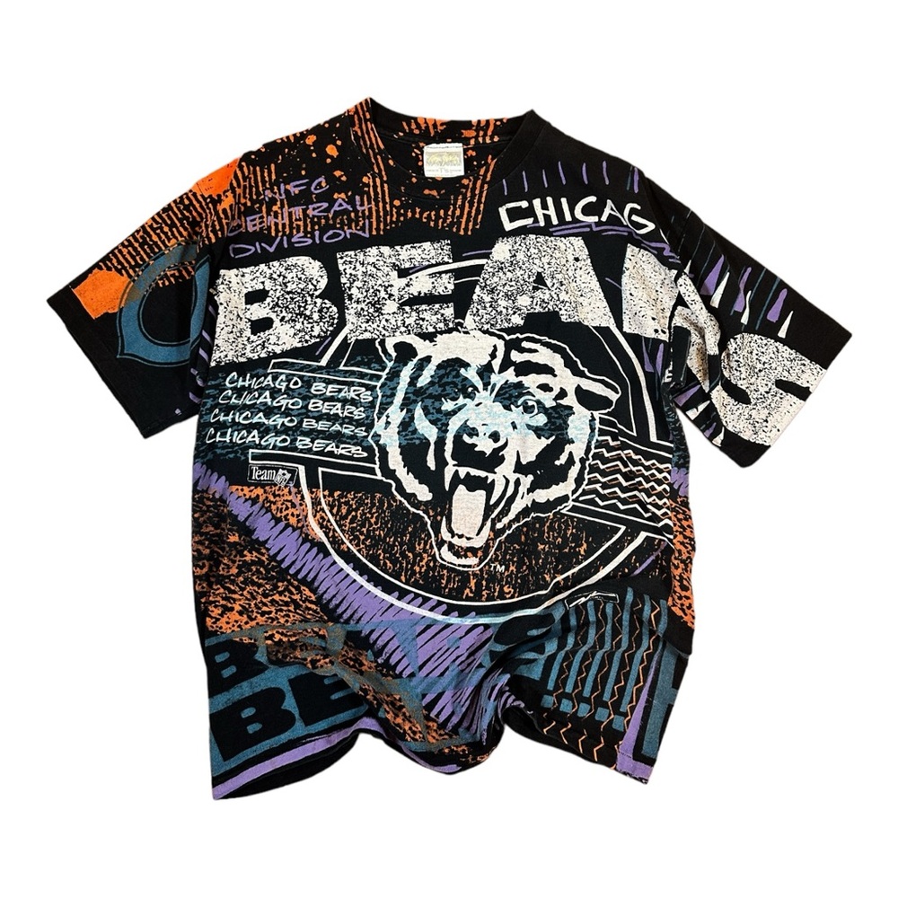 Vintage Chicago Bears All Over Print T Shirt - XL	(21" x 26")